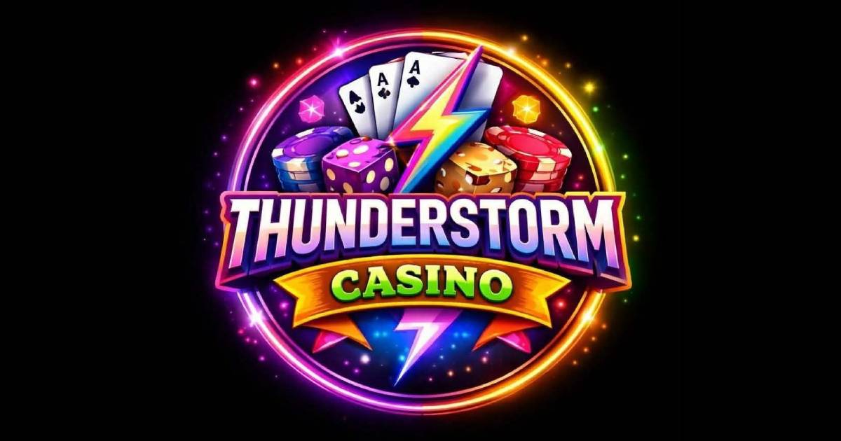 ThunderStorm Casino Hero Banner - "Strike Fast, Ride the Storm" with Lightning and Storm Visuals
